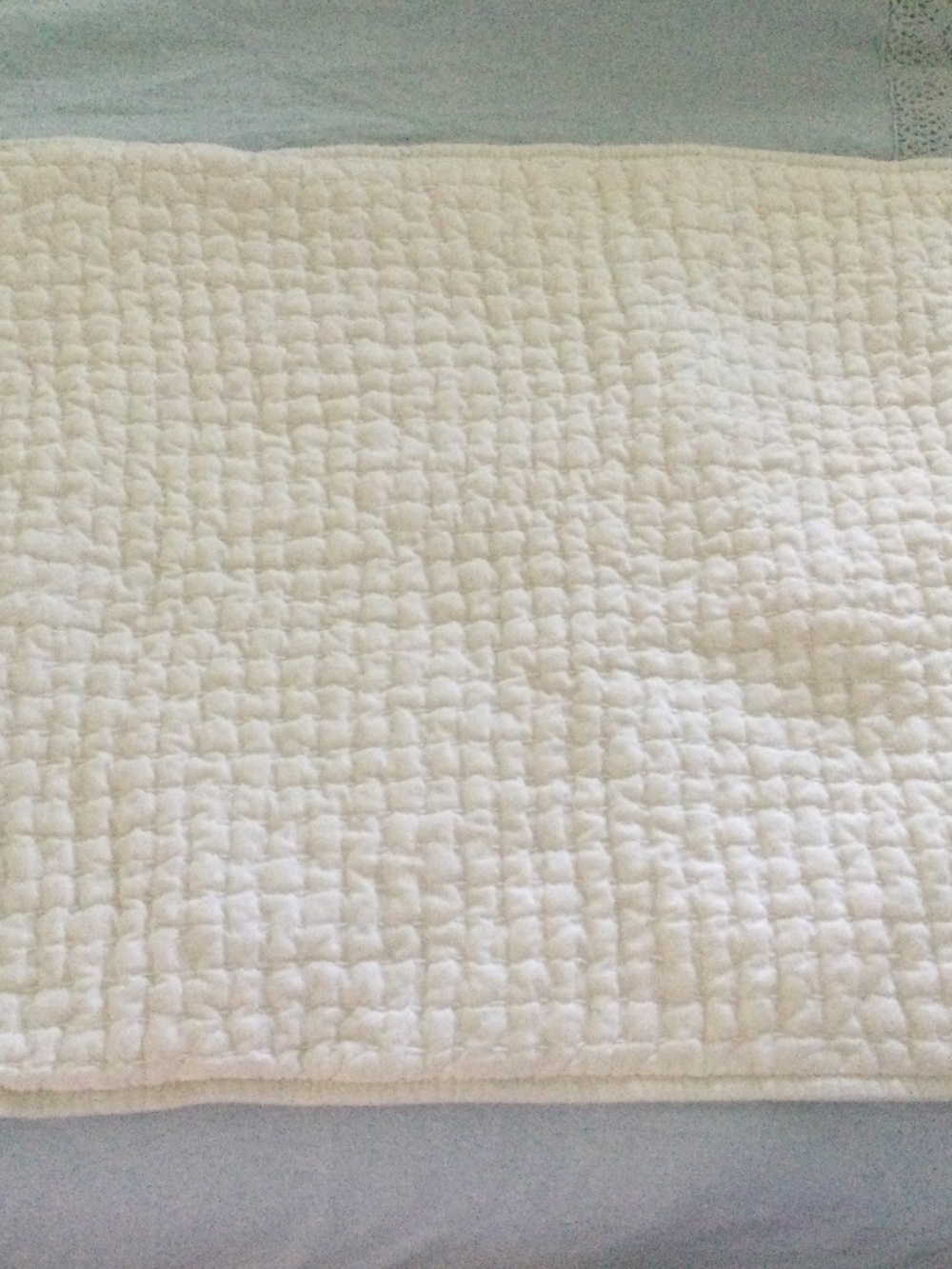 Pottery Barn Quilted Linen Blend Pillow Sham Standard soft white